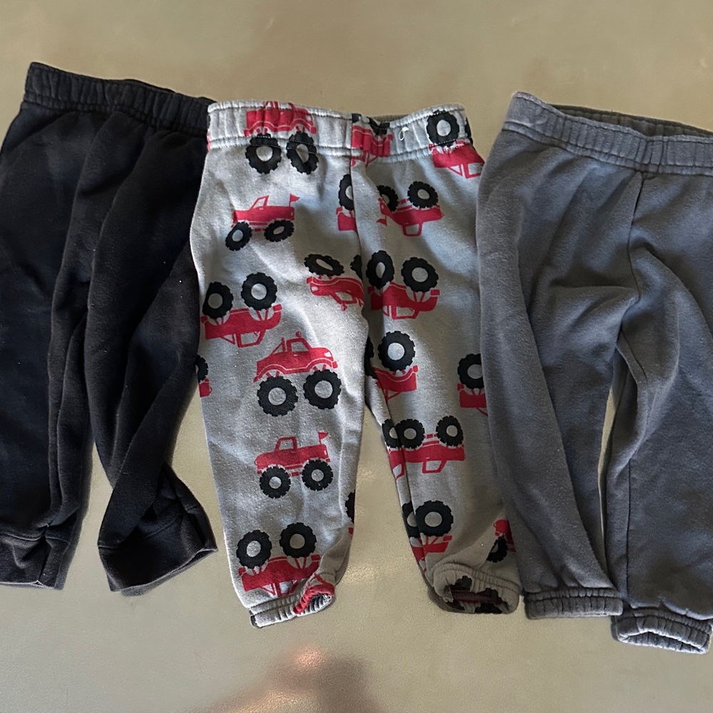 Kids' Monster Truck Print and Solid Pants Set